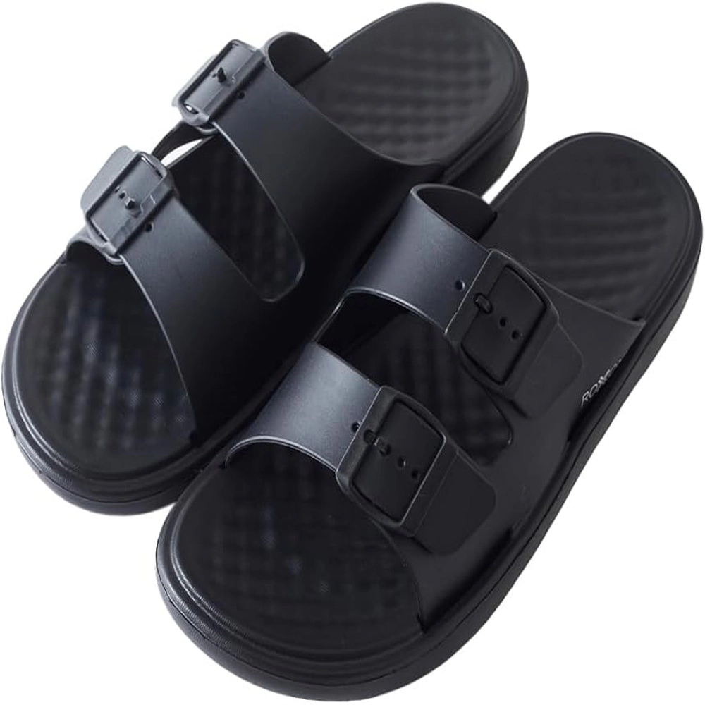 Roxoni Men's Double Buckle Comfort Slide Sandals
