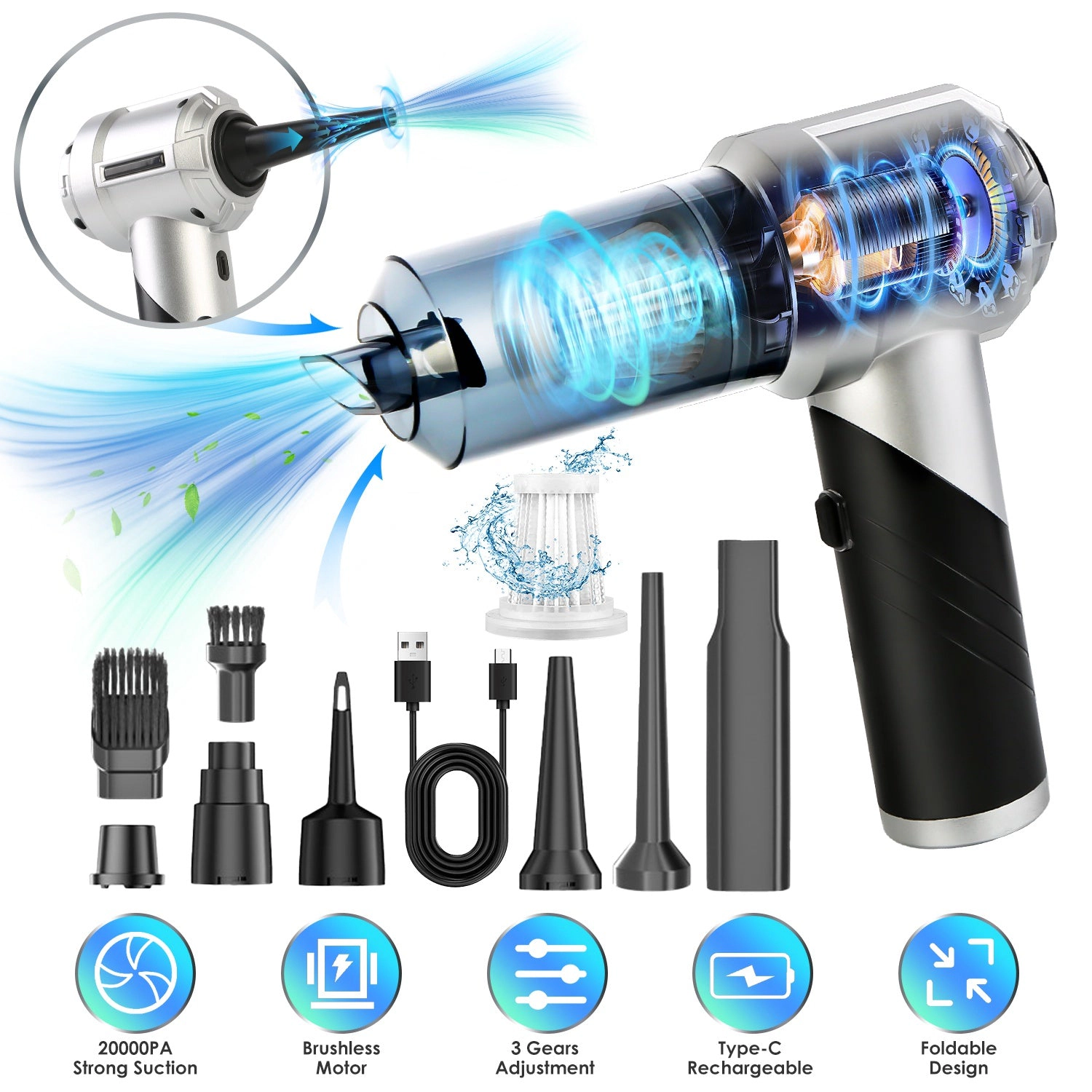 GBruno Cordless Handheld Car Vacuum Cleaner