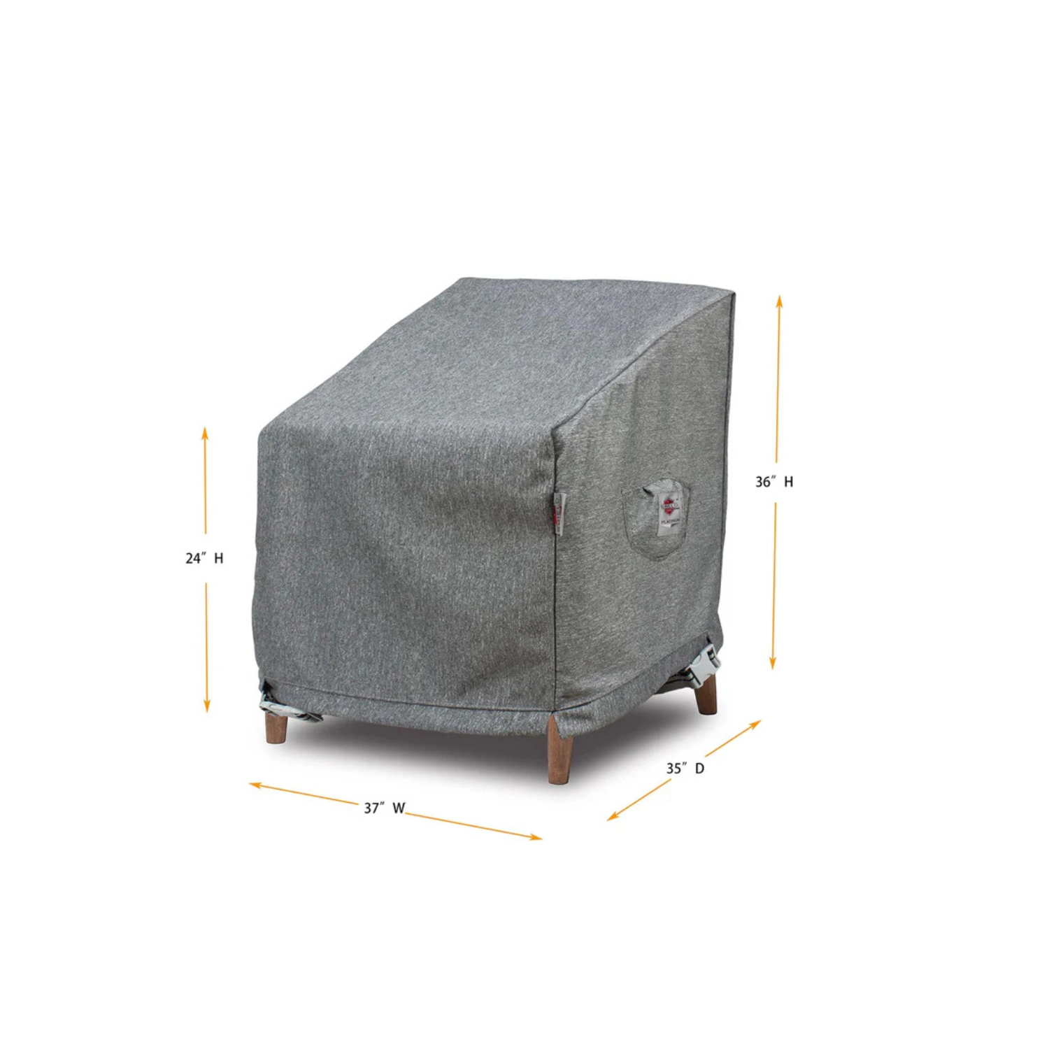 Summerset Shield Platinum 3-Layer Water Resistant Outdoor Club Chair Cover - 37x35", Grey Melange