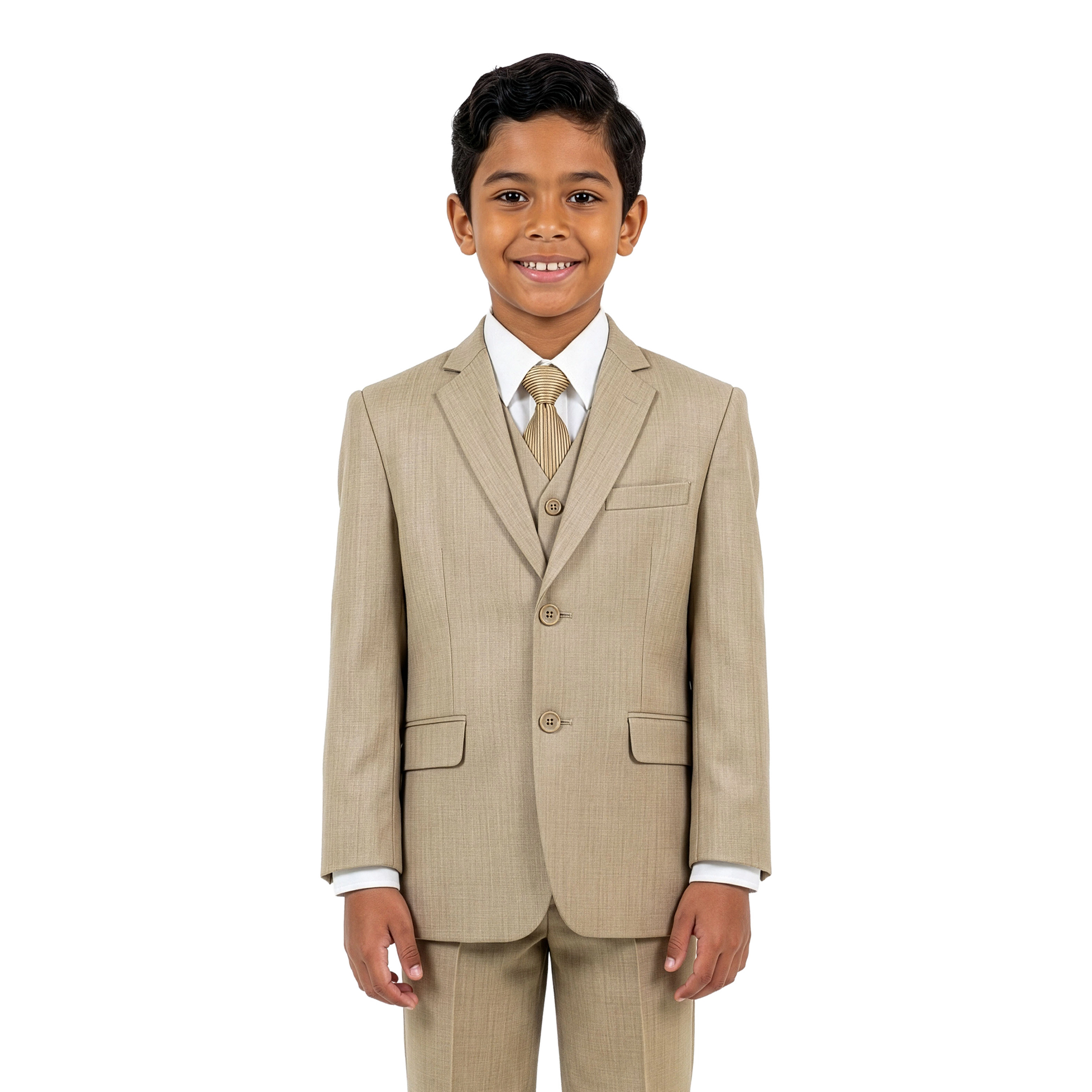 Tazzio Little & Big Boys 5-Pc. Solid Textured Suit Set, Includes Dress Shirt and Tie