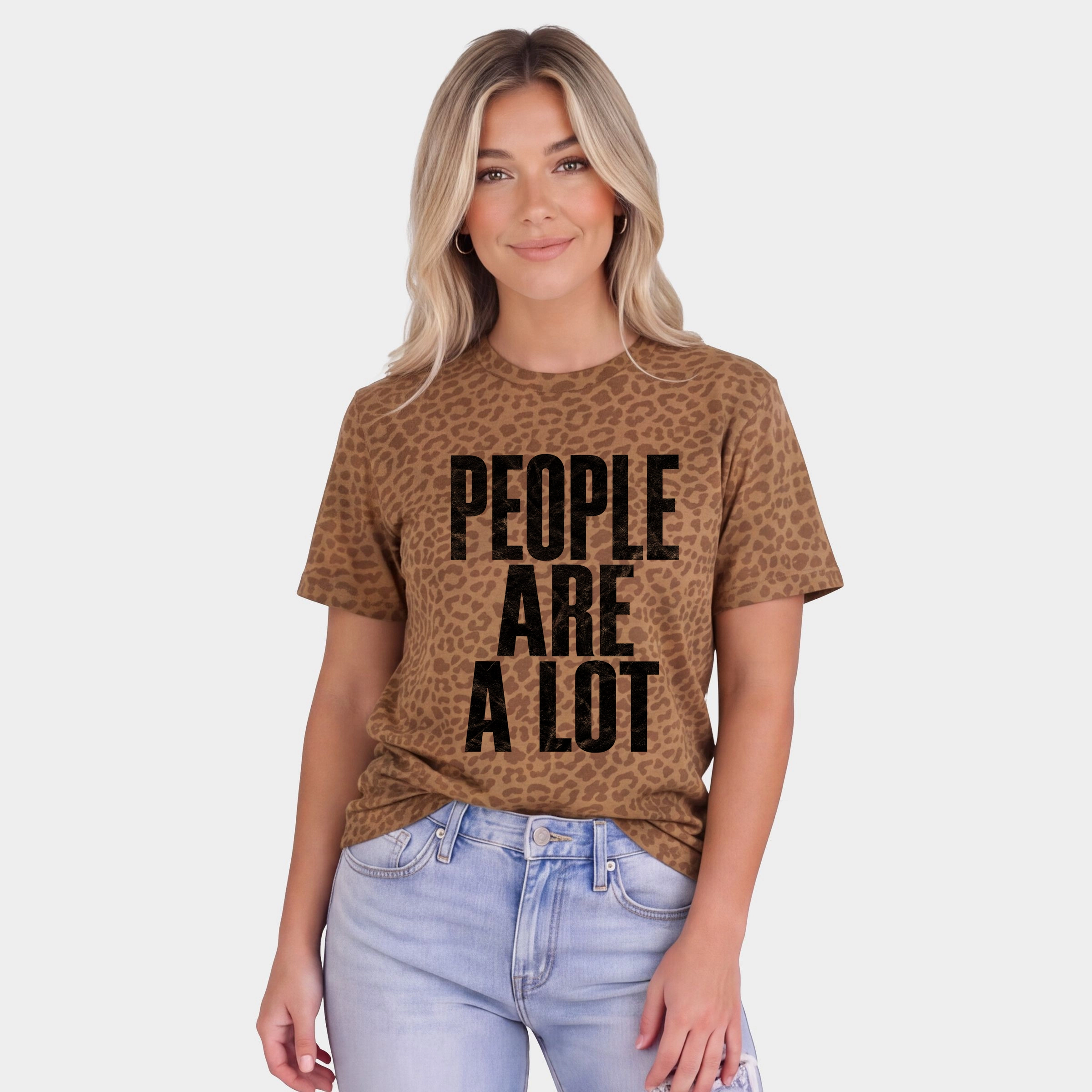 Simply Sage Market - Women's Leopard Print Tee People Are A Lot