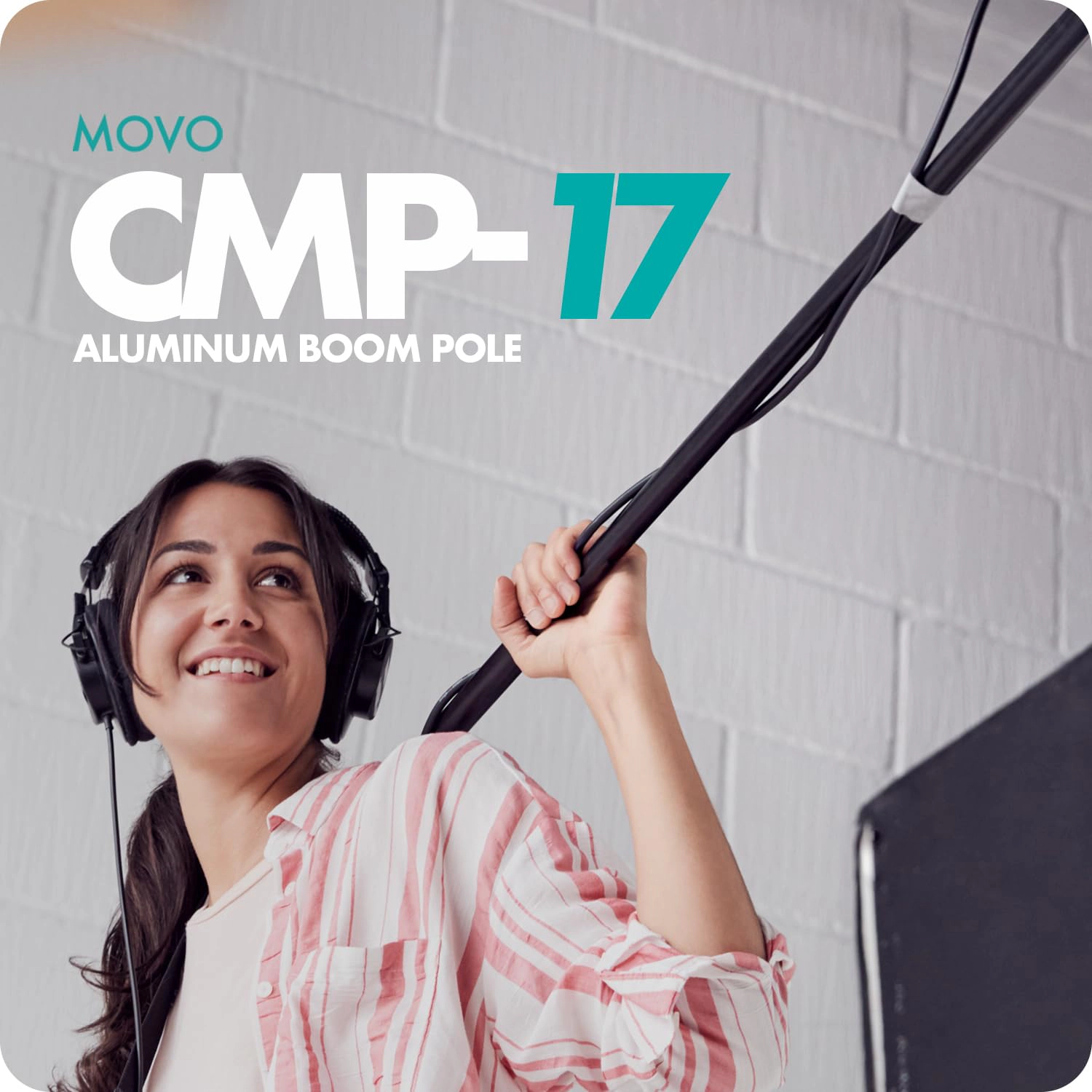 Movo CMP-17 Professional 9.8' Aluminum Boom Pole for Shotgun Microphones