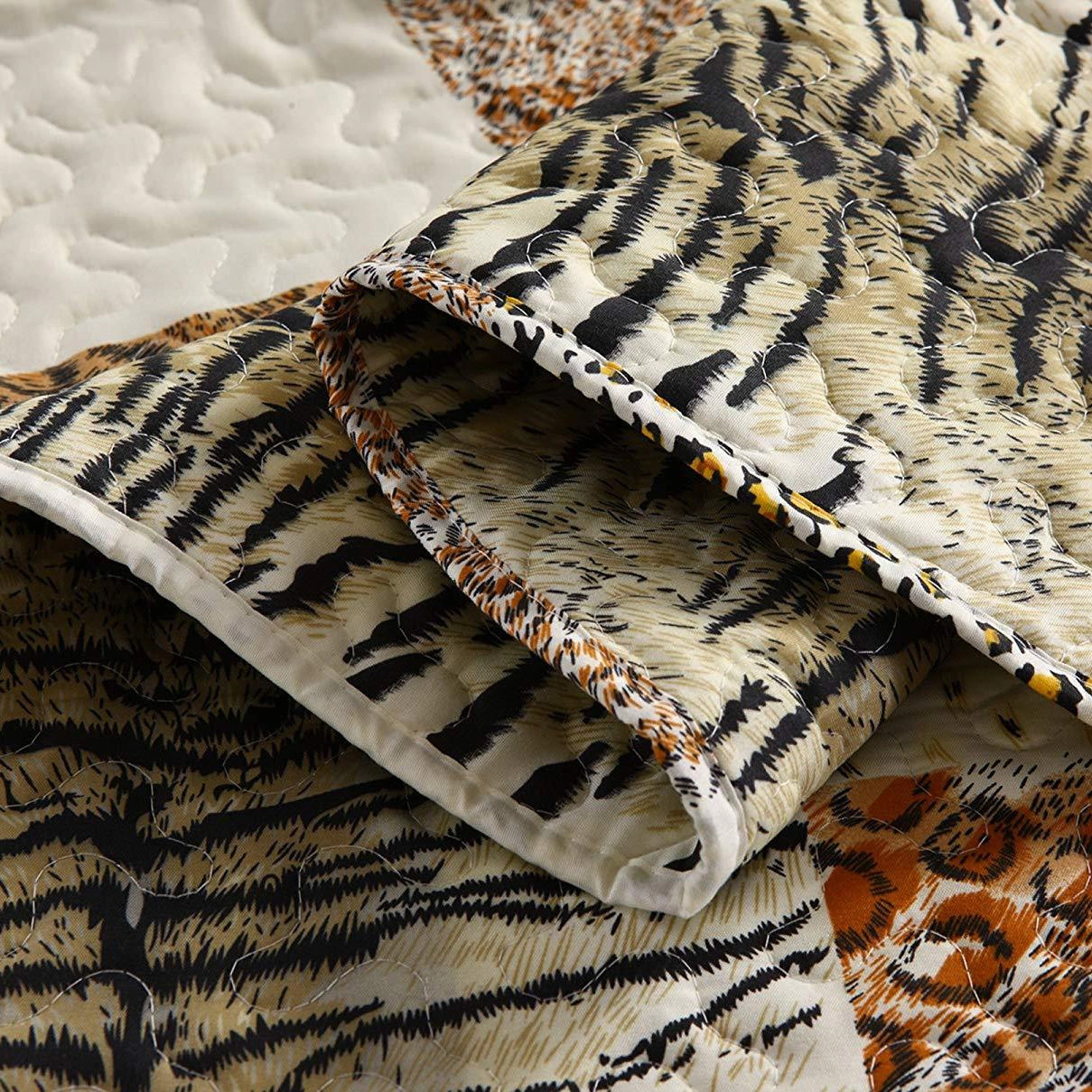 MarCielo 3 Piece Leopard Print Quilt Bedspread Set,Lightweight Coverlet