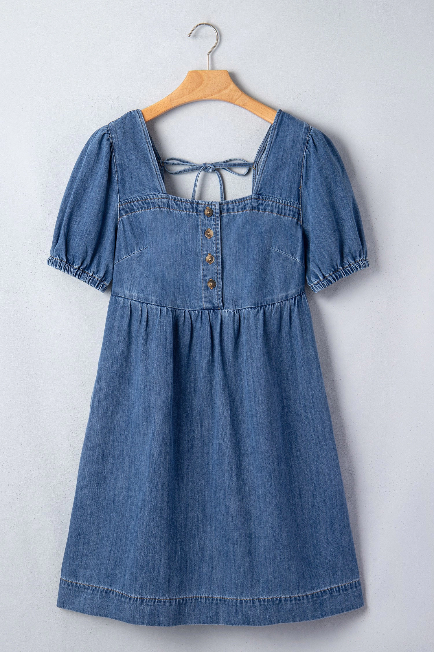 Threaded Pear Womens Karina Puff Sleeve Mini Dress