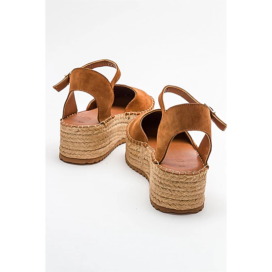 Forever & Always Womens Viba Leather Esprarille Platform Wedge Sandalss