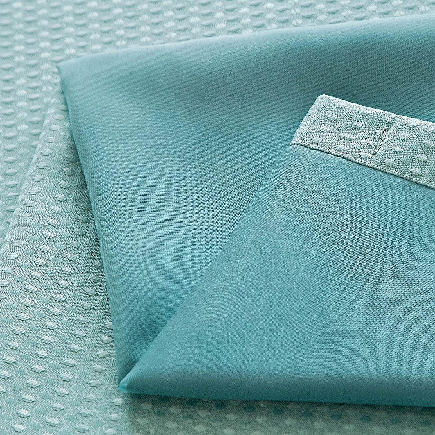 Dainty Home Complete Waffle Weave Fabric Shower Curtain With Snap On Waterproof Detachable Liner Set 70" x 72"