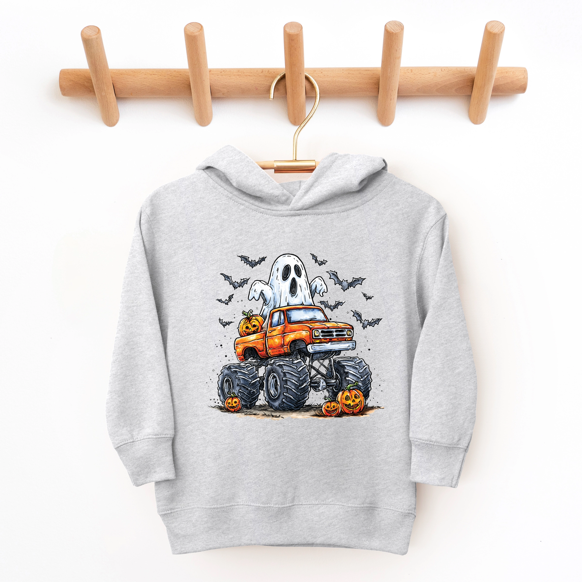 The Juniper Shop - Toddler Hoodie Monster Truck Ghost