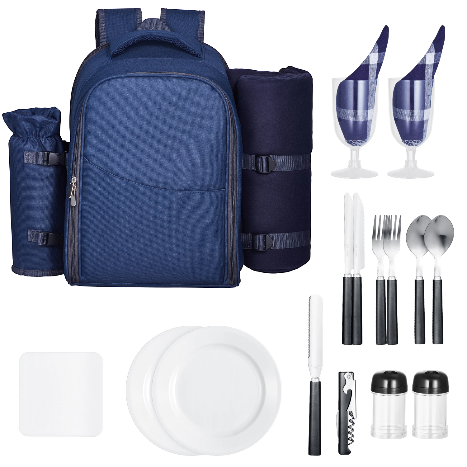 HONGGE Picnic Backpack Beach Bag with Insulated Cooler Compartment Detachable Bottle/Wine Holder