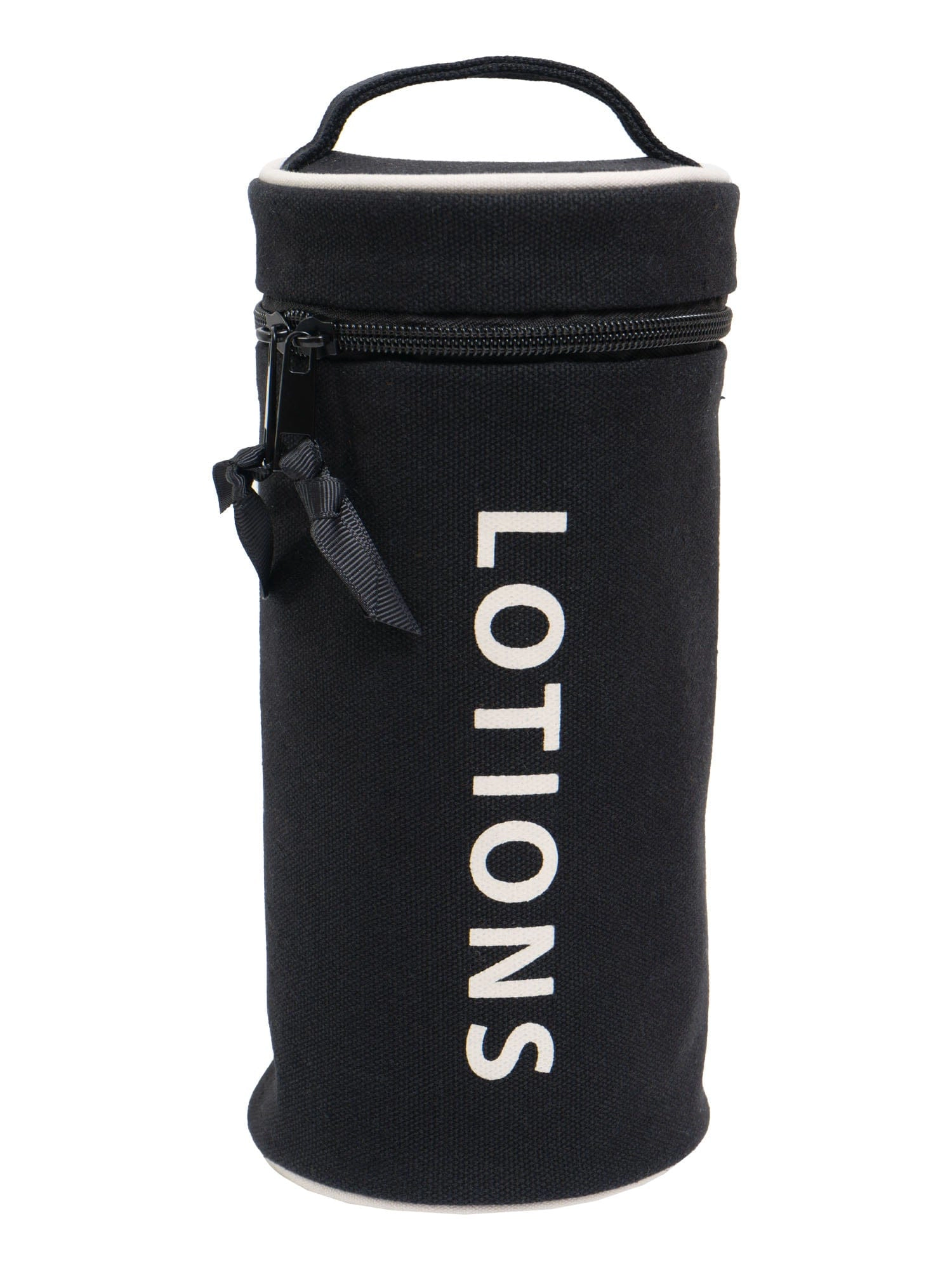 La L'Amour 16 oz Cotton Canvas Cylinder Toiletry Case with Top Handle
