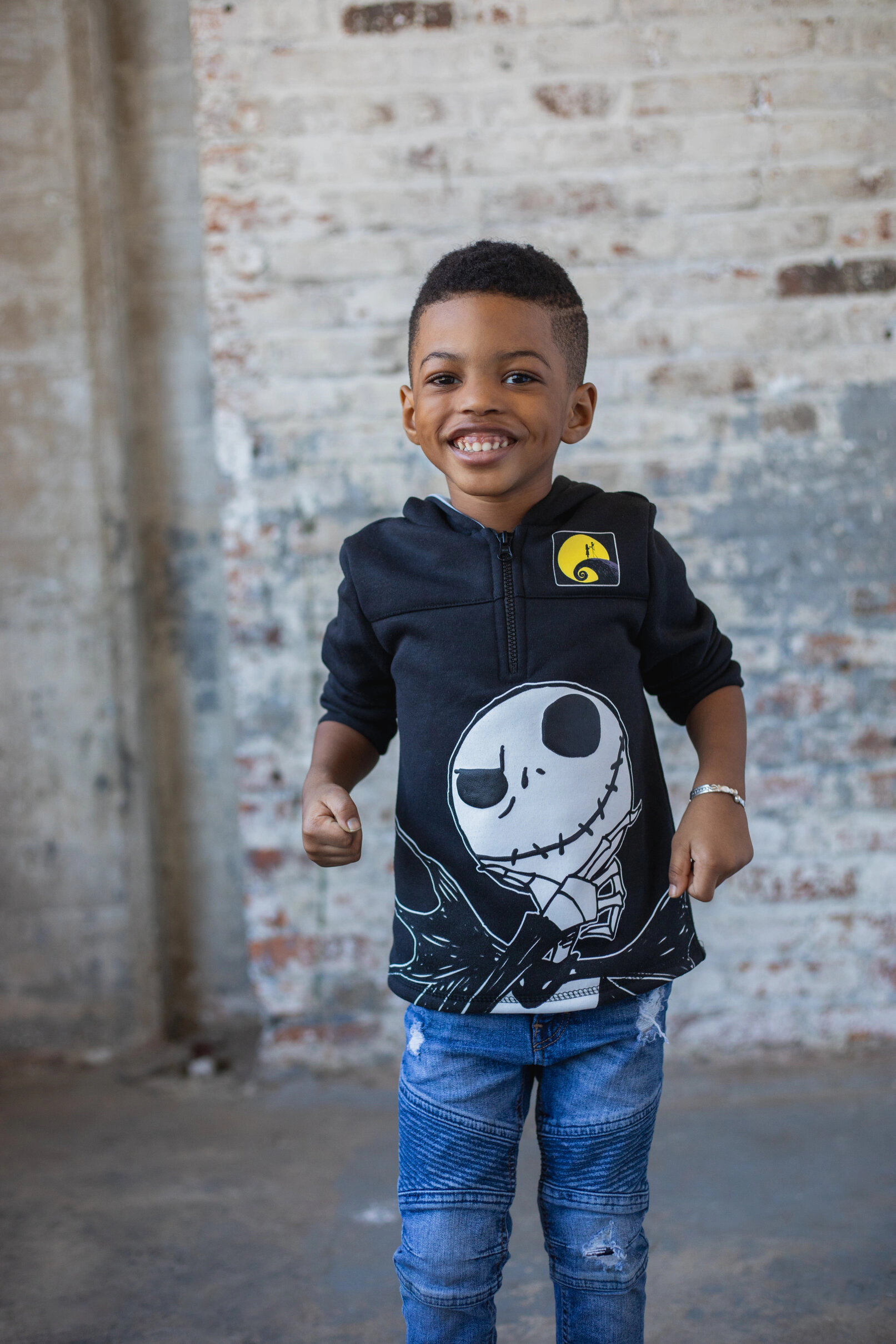 Disney Nightmare Before Christmas Boys' Fleece Quarter-Zip Hoodie
