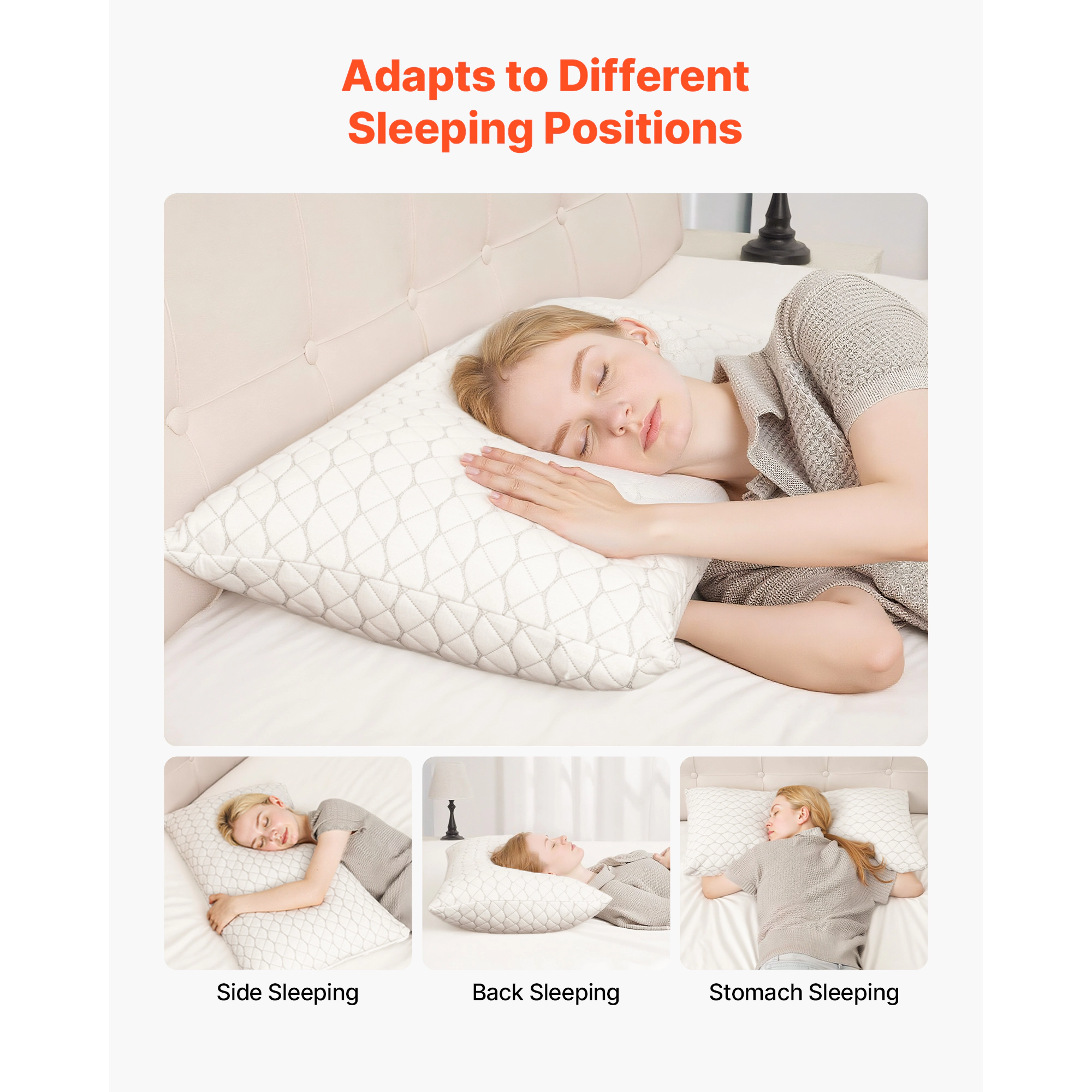 HONGGE King Luxury Hotel Bed with Supportive Bedding for Back, Stomach, and Side Sleepers