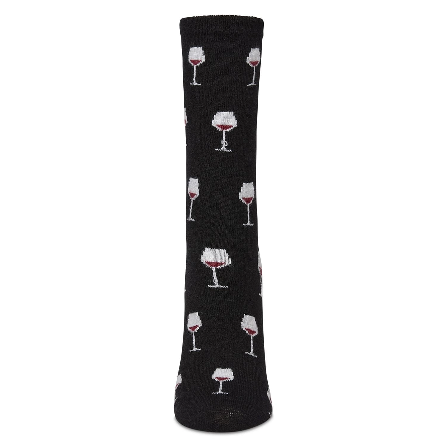 MeMoi Women's Wine-Themed Cashmere Blend Novelty Crew Socks