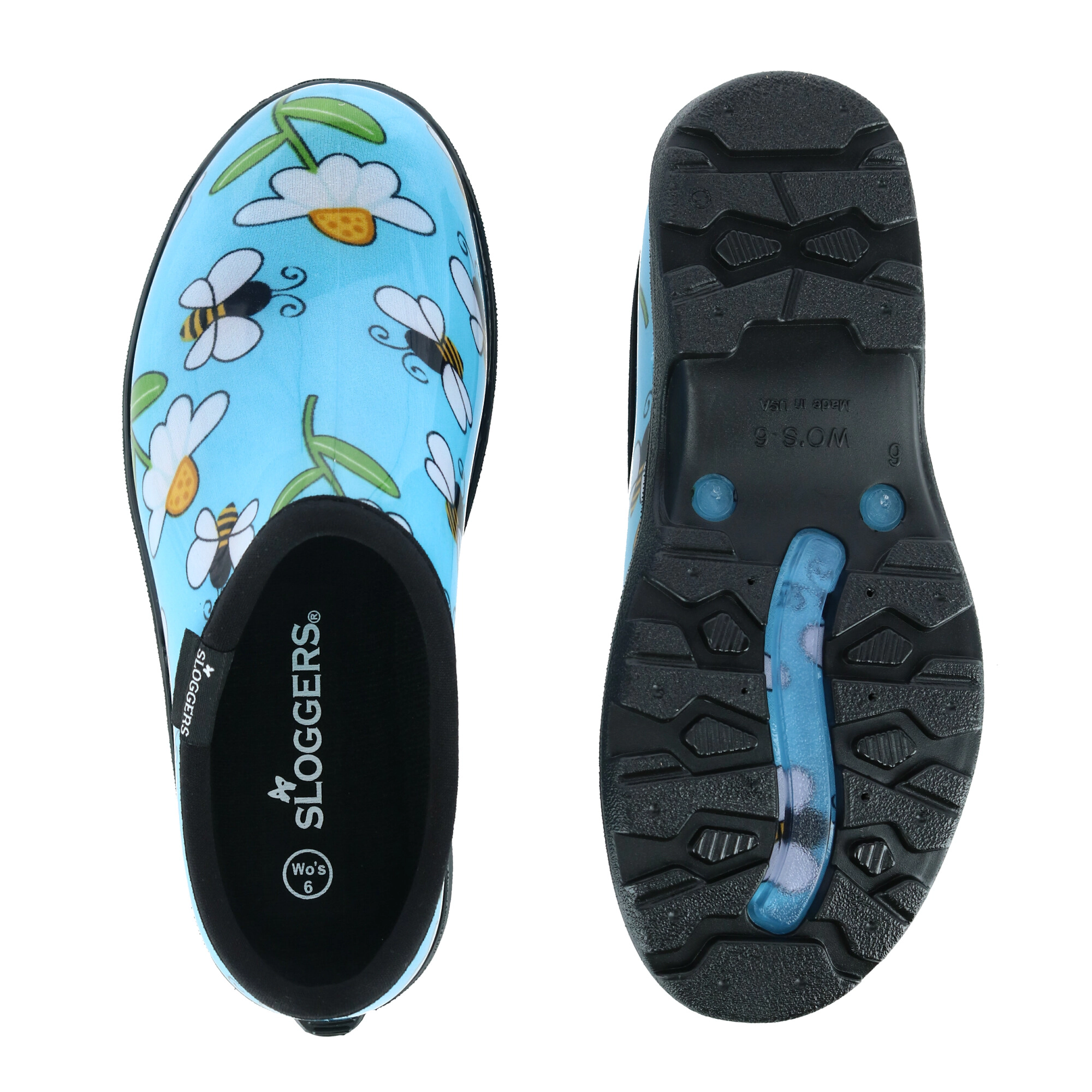 Sloggers Women's Bumble Bee and Flower Print Rain Garden Shoes