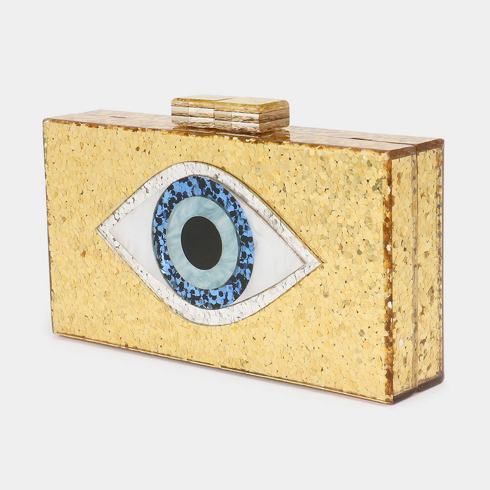 Fashnzfab Glittered Evil Eye Clutch Crossbody Bag