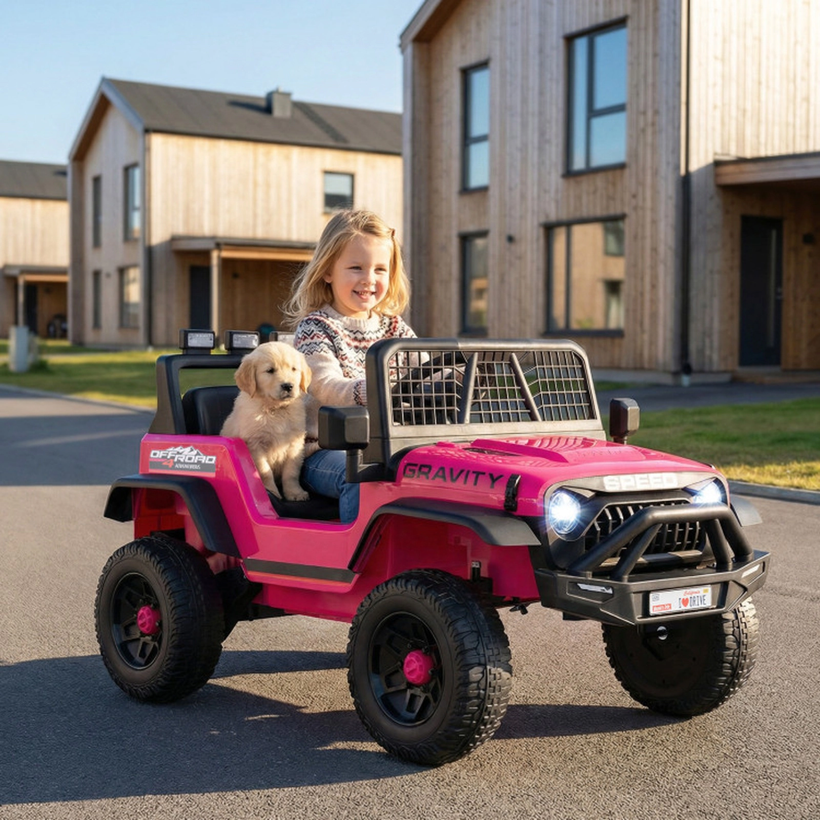 SUGIFT 24V Ride On Car with Parent Remote Control 66-lb Capacity Ages 3+ 38 x 24 x 23 in with Music Pink