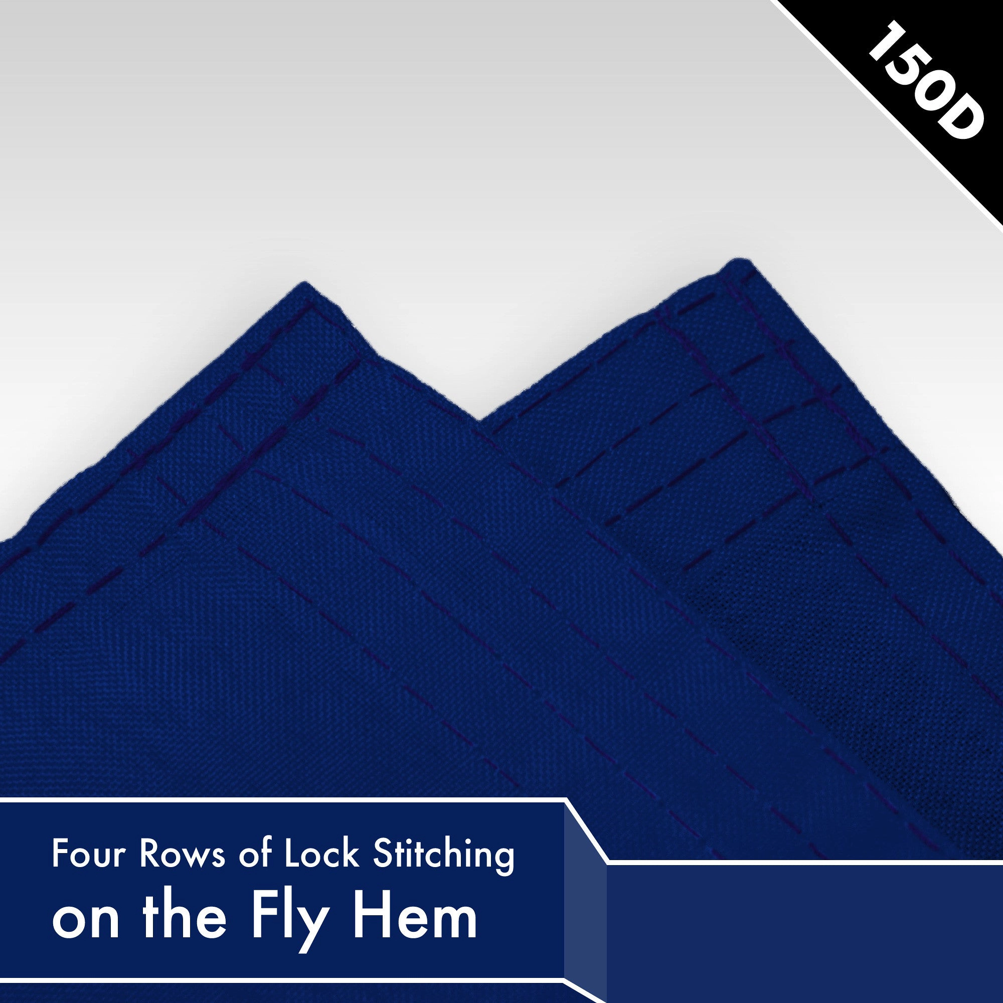 G128 Solid Blue Flag 2x3 Ft - LiteWeave Pro 150D Polyester, Dye-Sublimated Colors, Brass Grommets