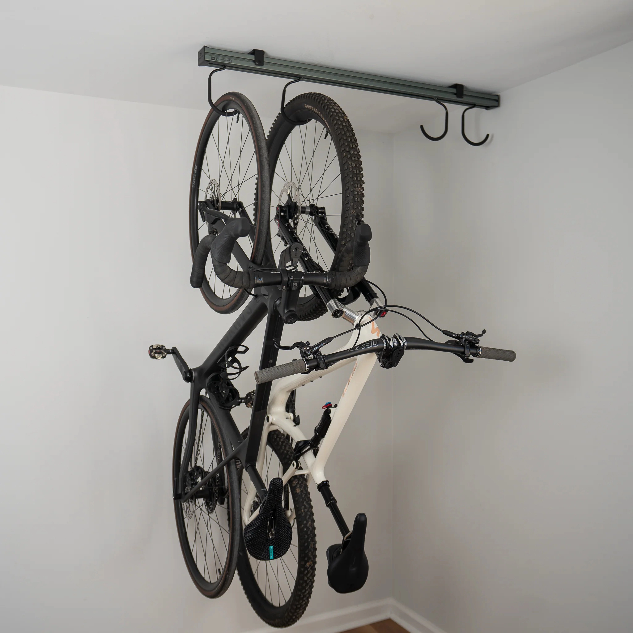 StoreYour CycleSlide Ceiling Mounted Bike Rack, Holds 1 to 4 Bikes