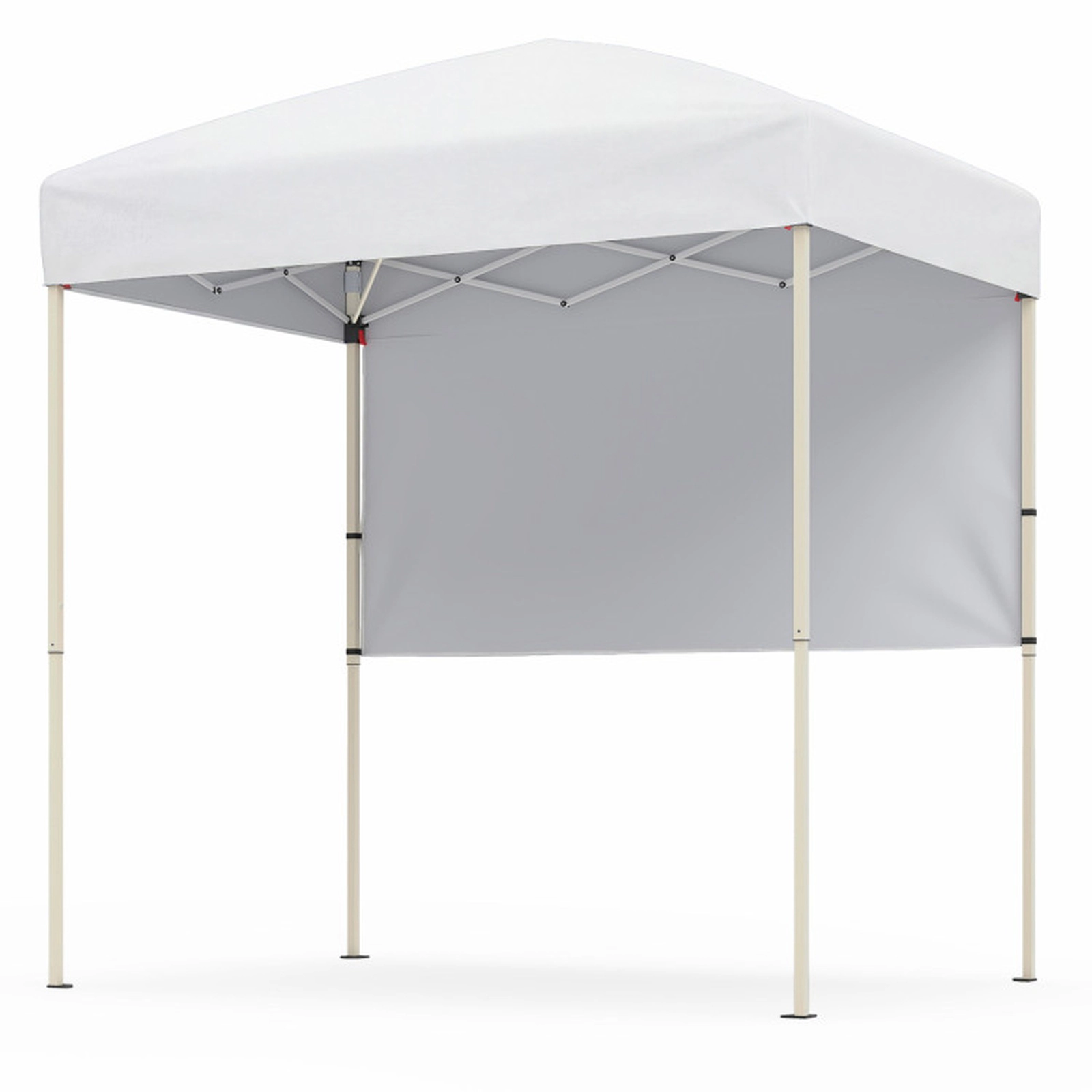 SUGIFT White Compact Folding Pop Up Canopy Tent with 1 Half Sidewall and Carry Bag 6-ft W 4-ft D 6.6-ft H