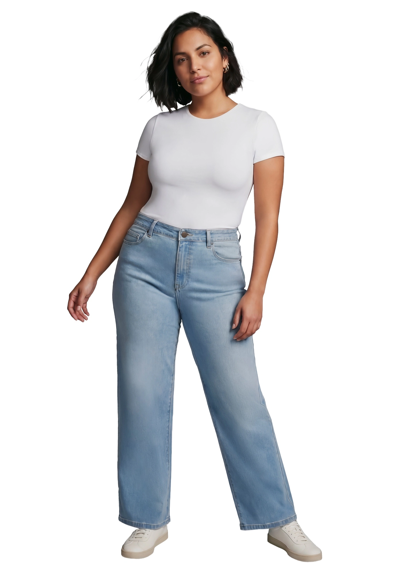 Avenue Women's Plus Butter Denim Wide Leg Jean