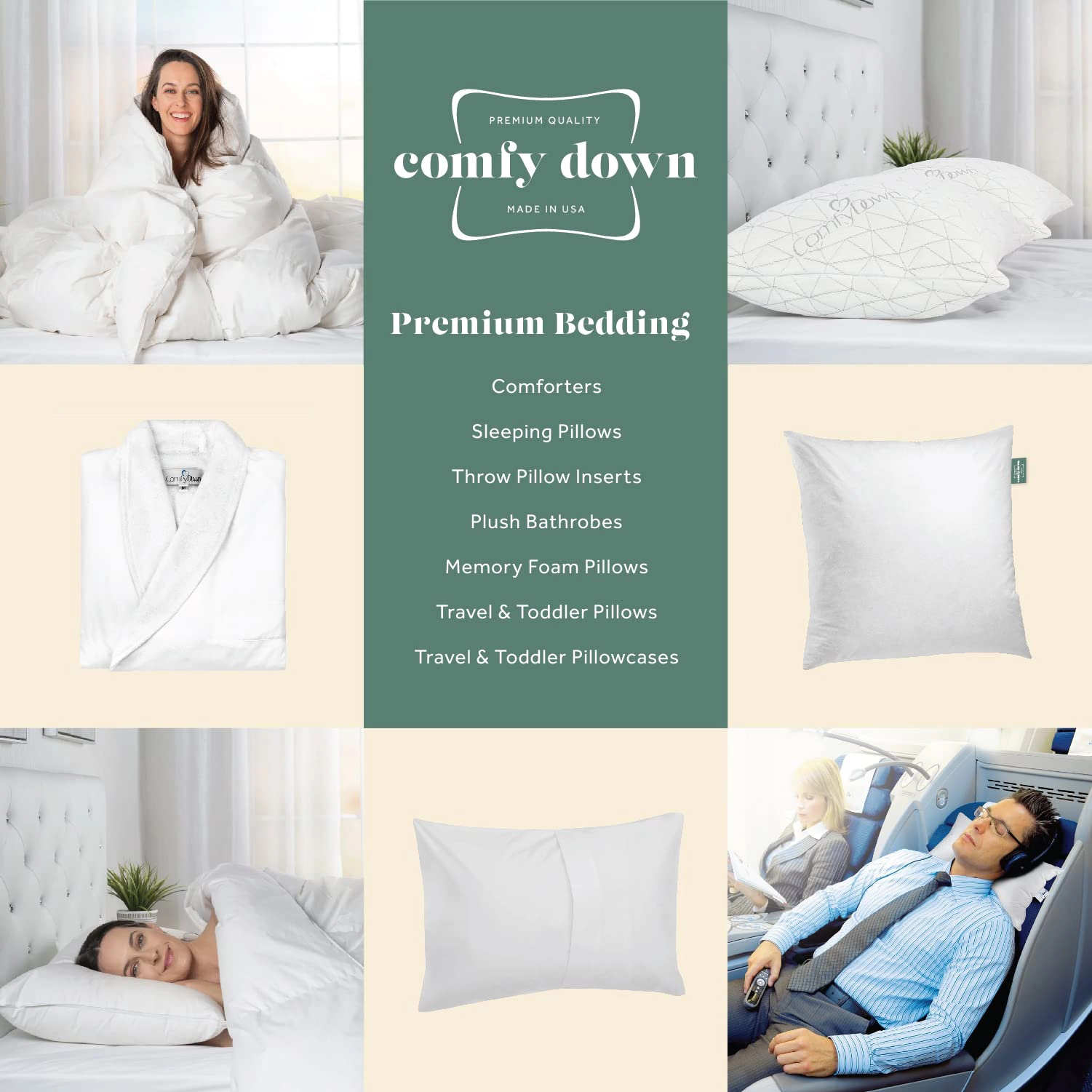 ComfyDown Premium Feather & Down Decorative Pillow Insert