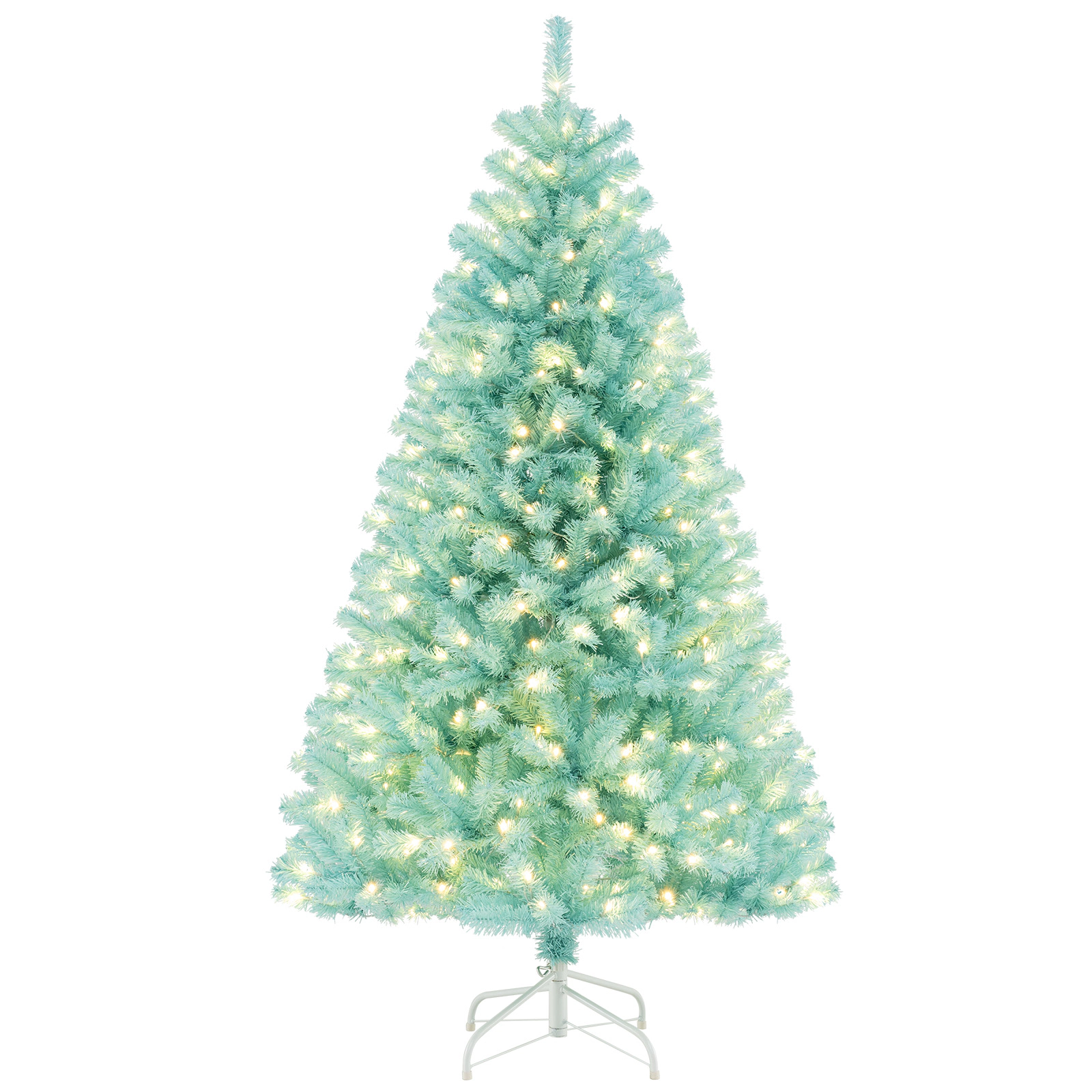 SlickBlue Pre-Lit Blue Christmas Tree with Warm White LED Lights