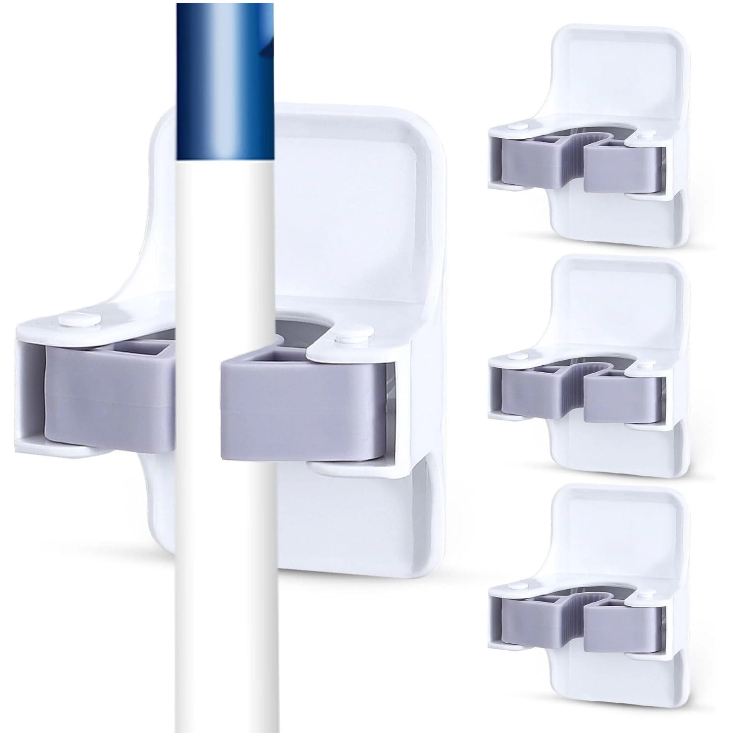 Stock Preferred Pack of 4 Self Adhesive Mop and Broom Holder Wall Mount Organizer
