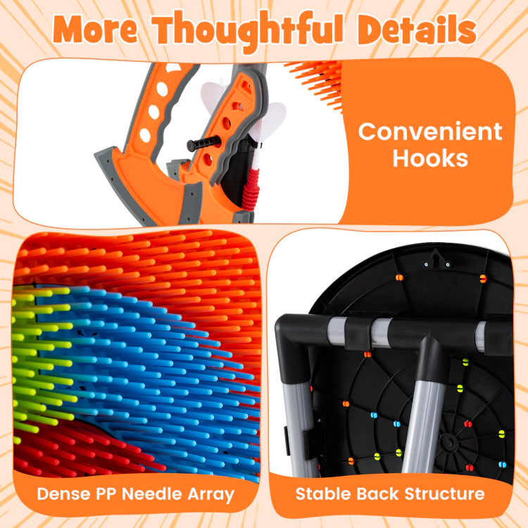 Hivvago 4 in 1 Throwing Target Set Kids Throwing Game with Bristle Target and 3 Throwing axes