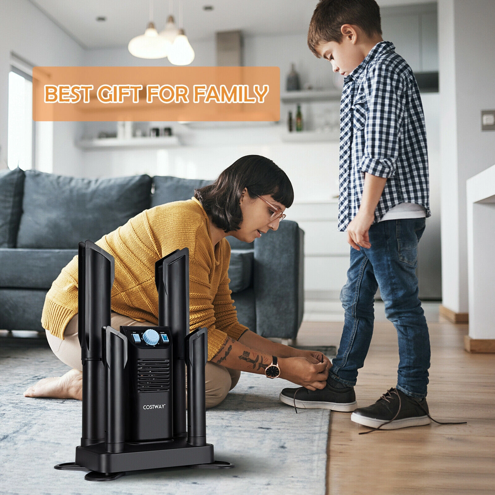 LJG Electric Shoe Boot Dryer 4 Shoes with 180 Mins Timer Ozone Disinfection