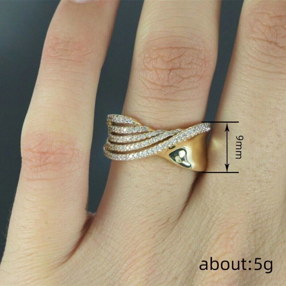 Women Twisted Micro-Pave Cubic Zirconia Band Ring