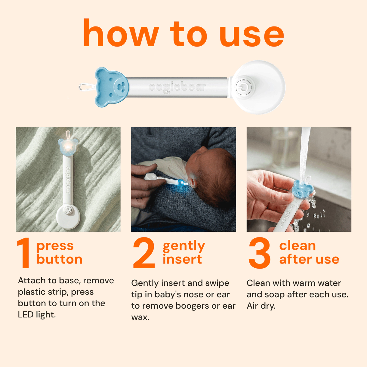 oogiebear Brite Baby Ear & Nose Picker with Light