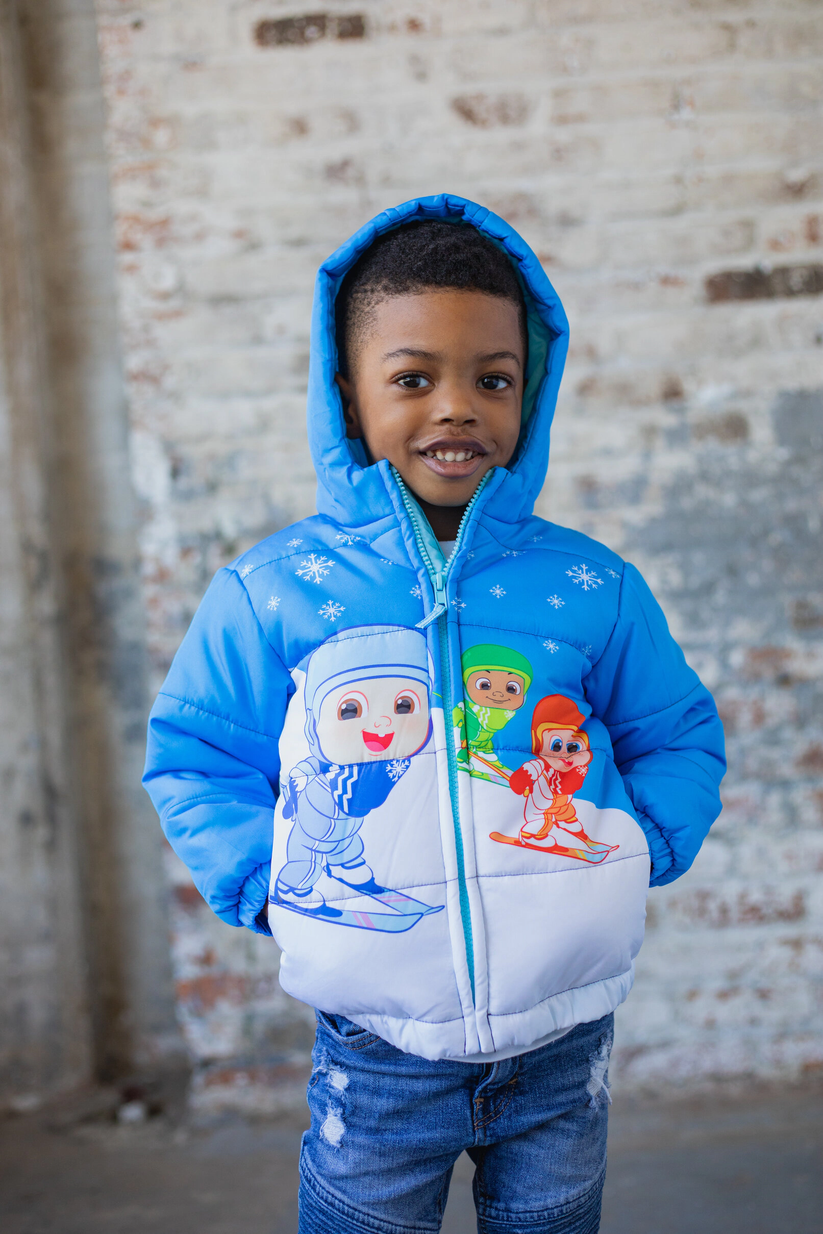 Cocomelon Boys' Hooded Puffer Jacket