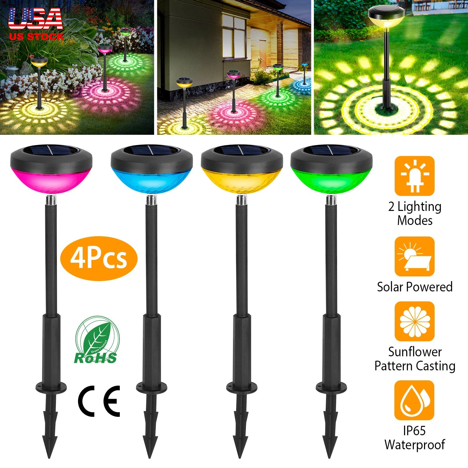 GBruno Solar Sunflower Pathway Lights 4-Pack