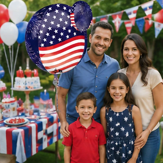LoonBalloon 16 in Sphere USA Stars Stripes Patriotic Fireworks Balloon ...