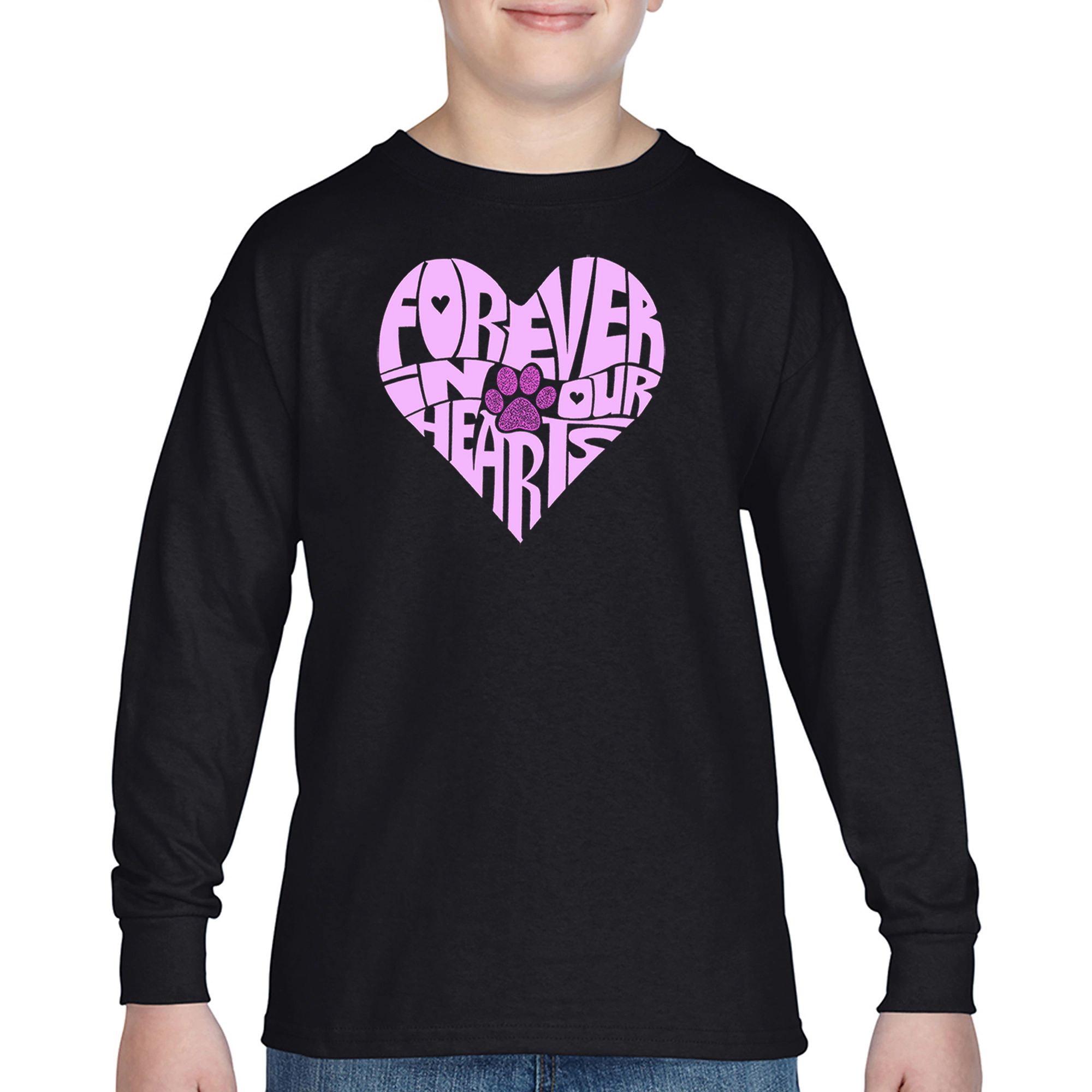 LA Pop Art Boys Long Sleeve T-Shirt - Forever Our Hearts