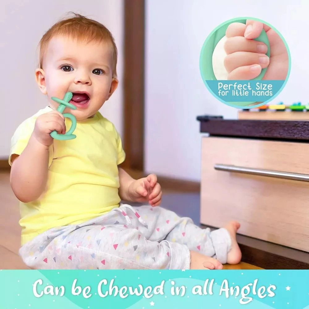 Sperric Baby Teething Toys, Silicone Teether Chew Toys Freezer Safe BPA Free, Soothe Babies Gums