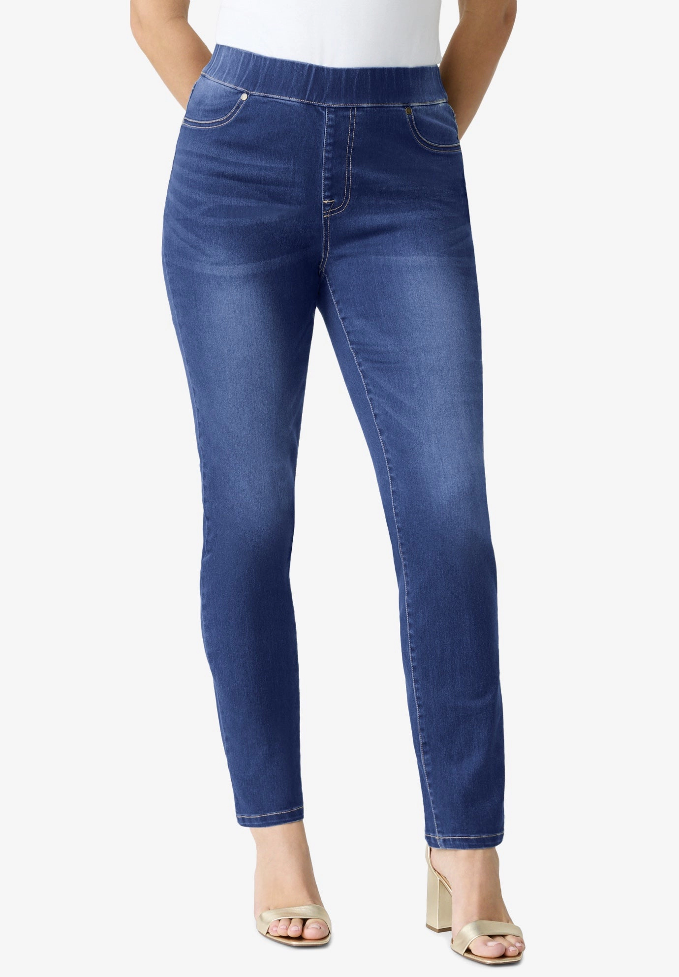 Roaman's Women's Plus 360° Stretch Straight Leg Jean
