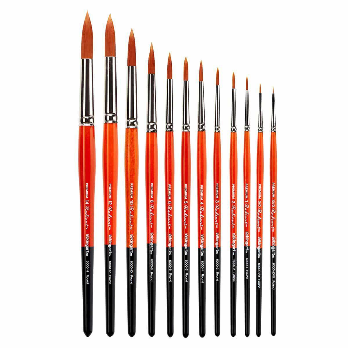 Radiant™ 6000 Round Golden Synthetic Brush Set - 12 pc