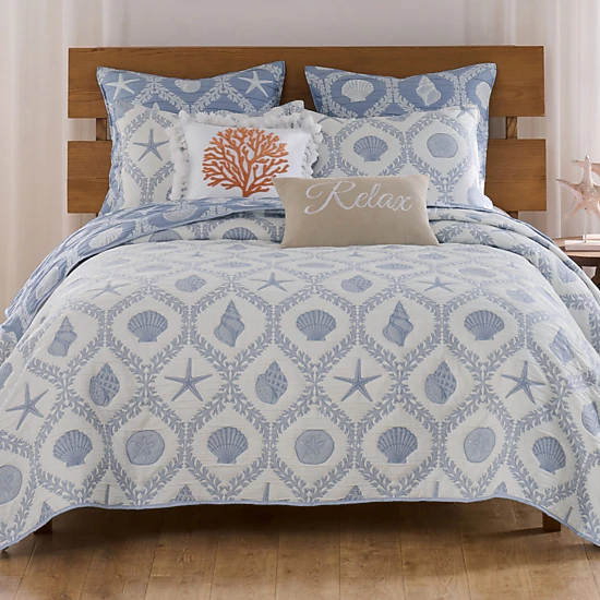 Greenland Home Fashions Laguna 100% Polyester Reversible 3 PC Coverlet Set