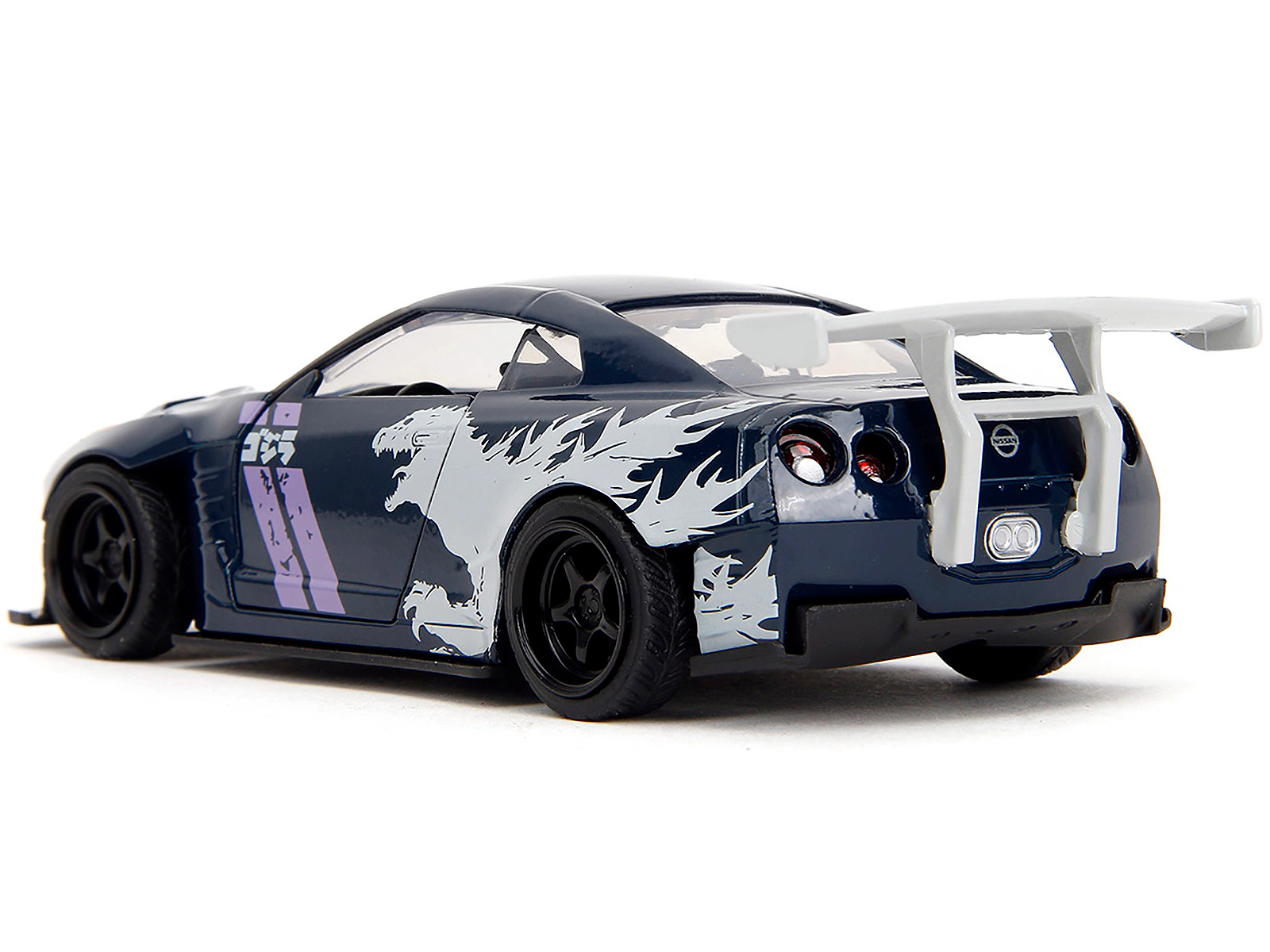 Jada 2009 Nissan GT-R (R35) Ben Sopra Dark Blue with Graphics "Godzilla" "Hollywood Rides" Series 1/32 Diecast