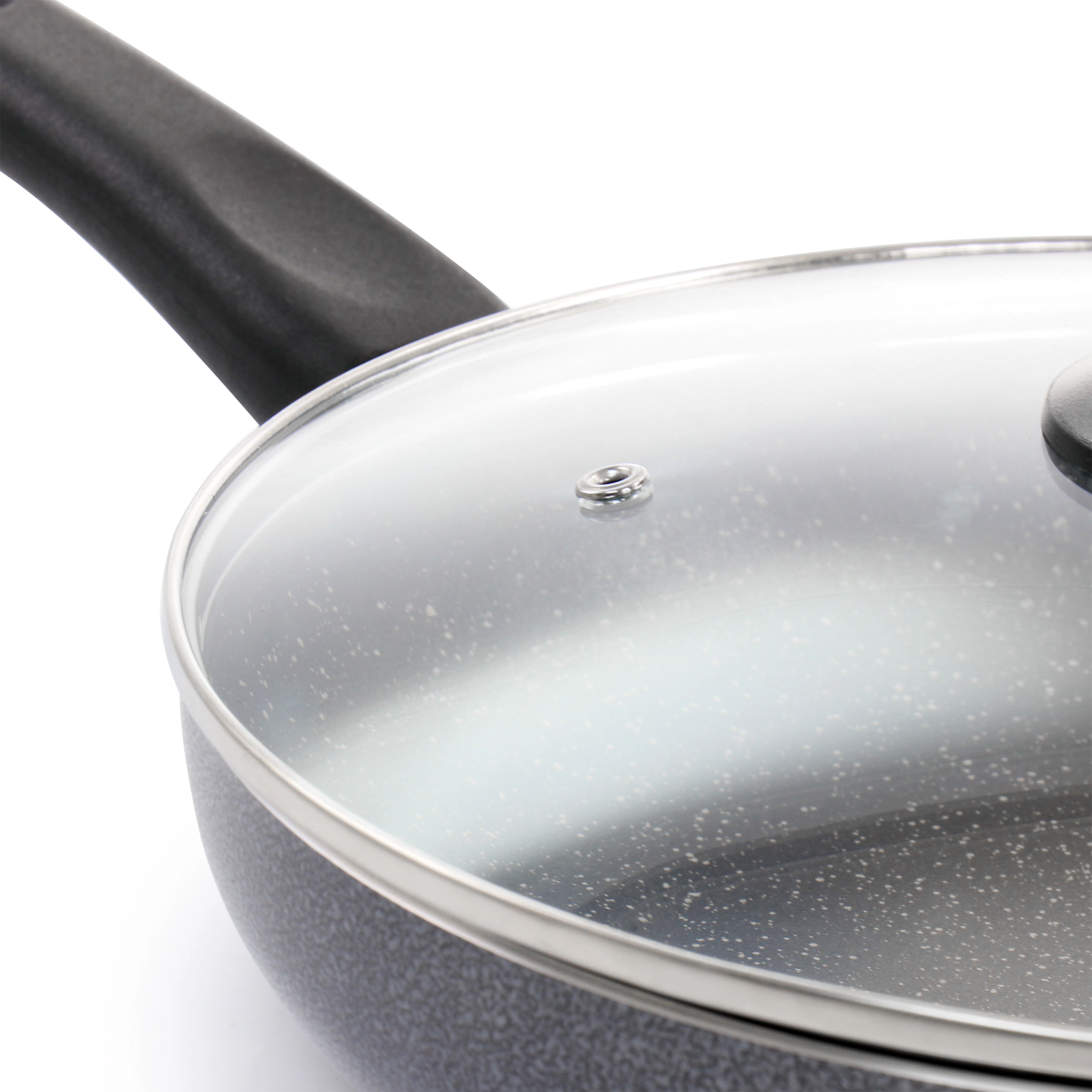 Oster Pallermo 3.5 Quart Aluminum Nonstick Saute Pan in Charcoal with Lid