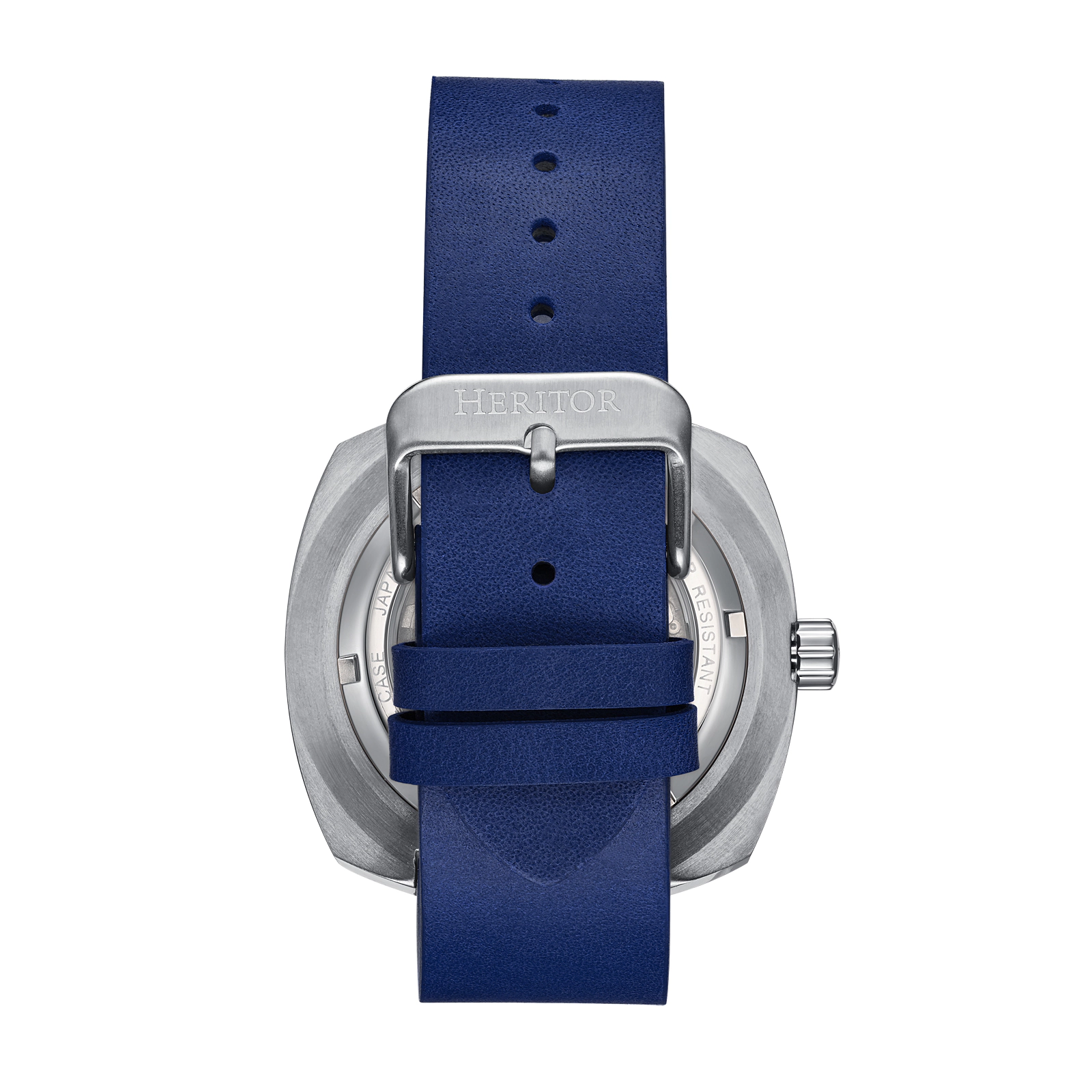 Heritor Automatic Davenport Engraved-Case Leather-Band Watch w/ Date