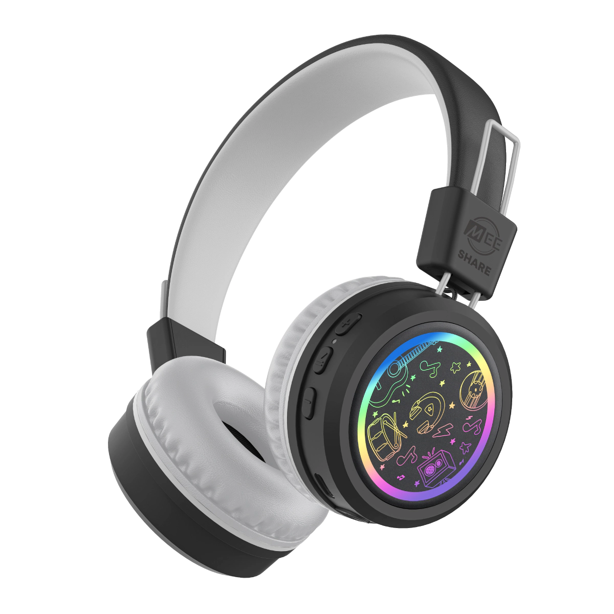 MEE audio KidJamz Share Wireless Bluetooth Headphones for Kids with Multipoint Connectivity and LED Lights