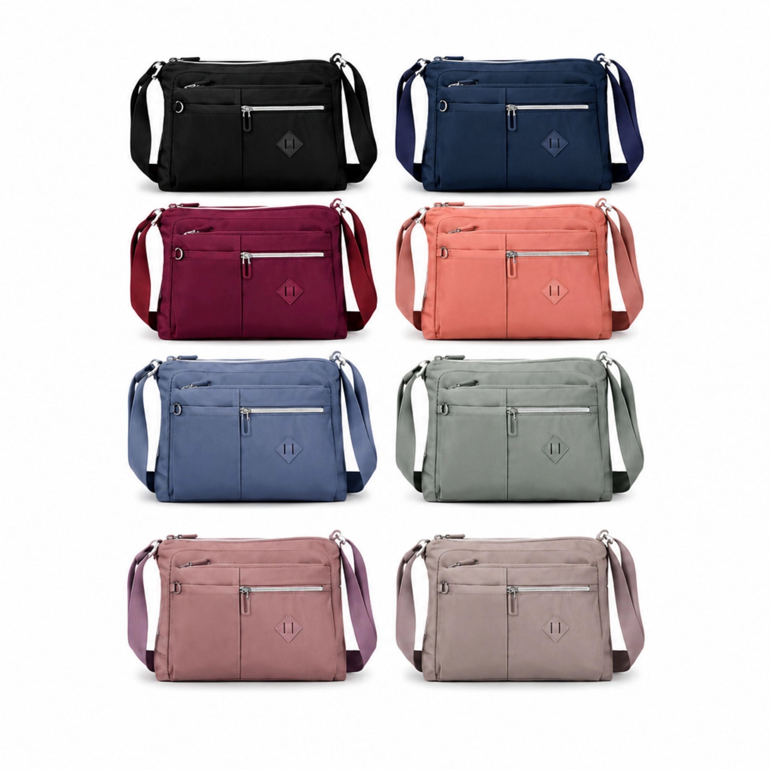 Home Collection Women’s Waterproof Nylon Crossbody Bag with Multiple Pockets