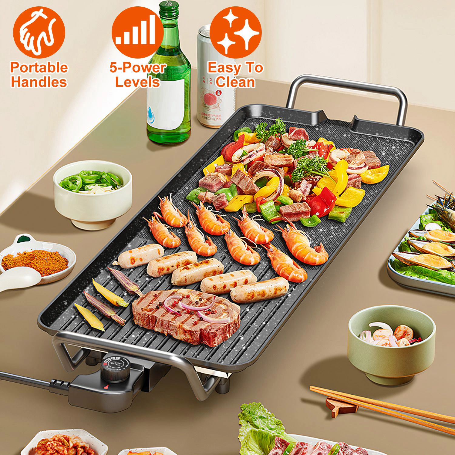 GBruno 1500W Non-Stick Electric Griddle