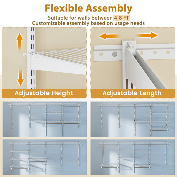 Hivvago Extendable Clothing Organizer with Hanging Bar