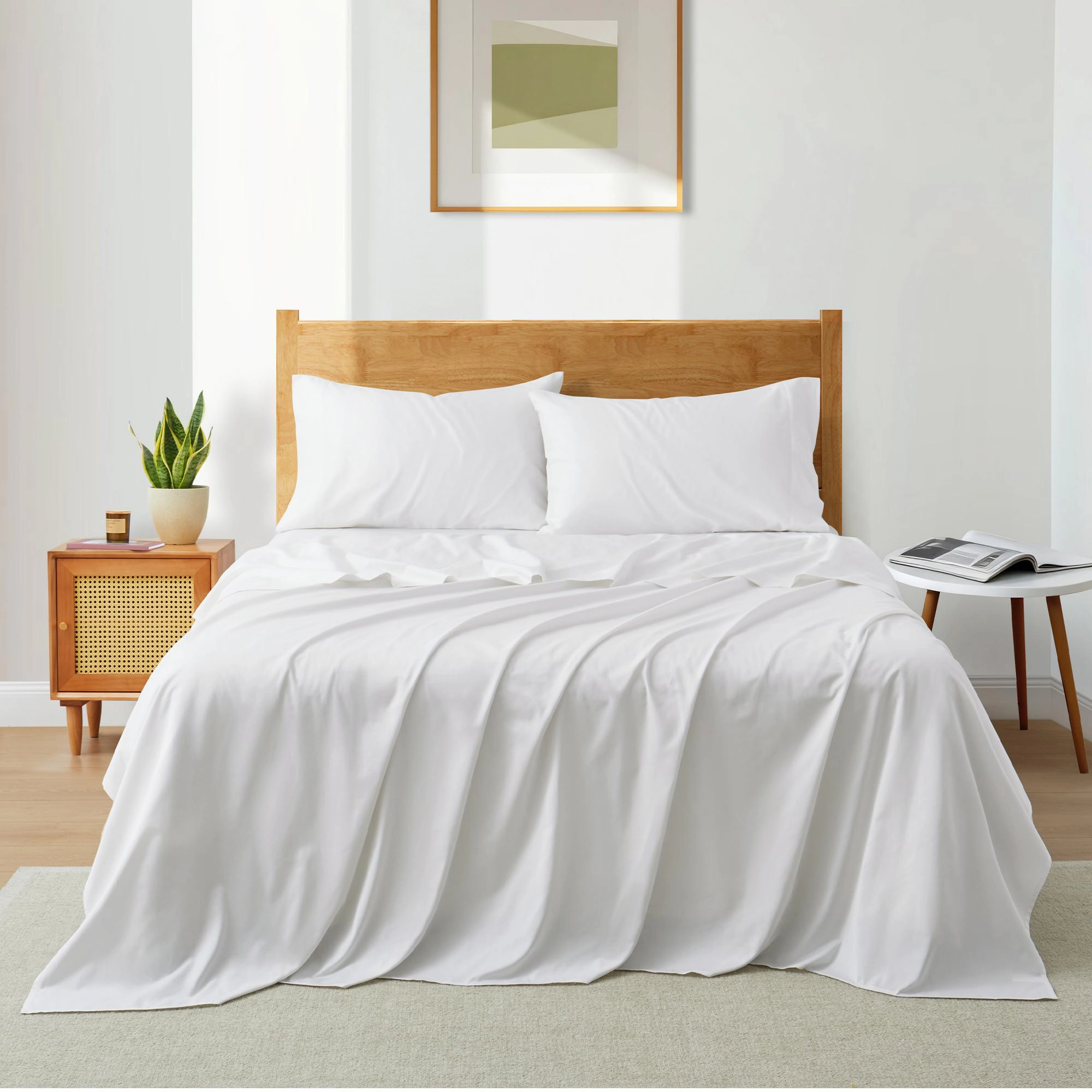 Unikome 100% Viscose from Bamboo Sheet Set, Breathable, Moisture Wicking for Hot Sleepers
