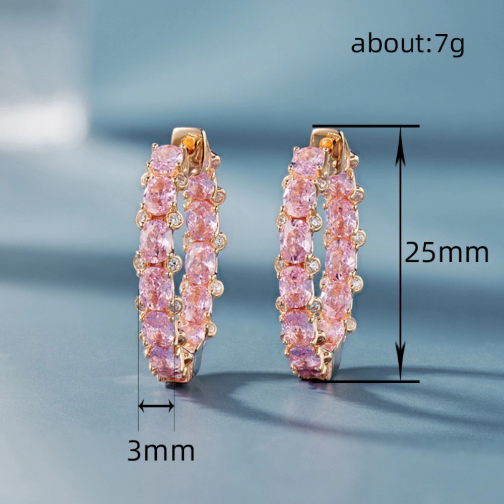 Bling Ova Cubic Zirconia Hoop Earrings for Women