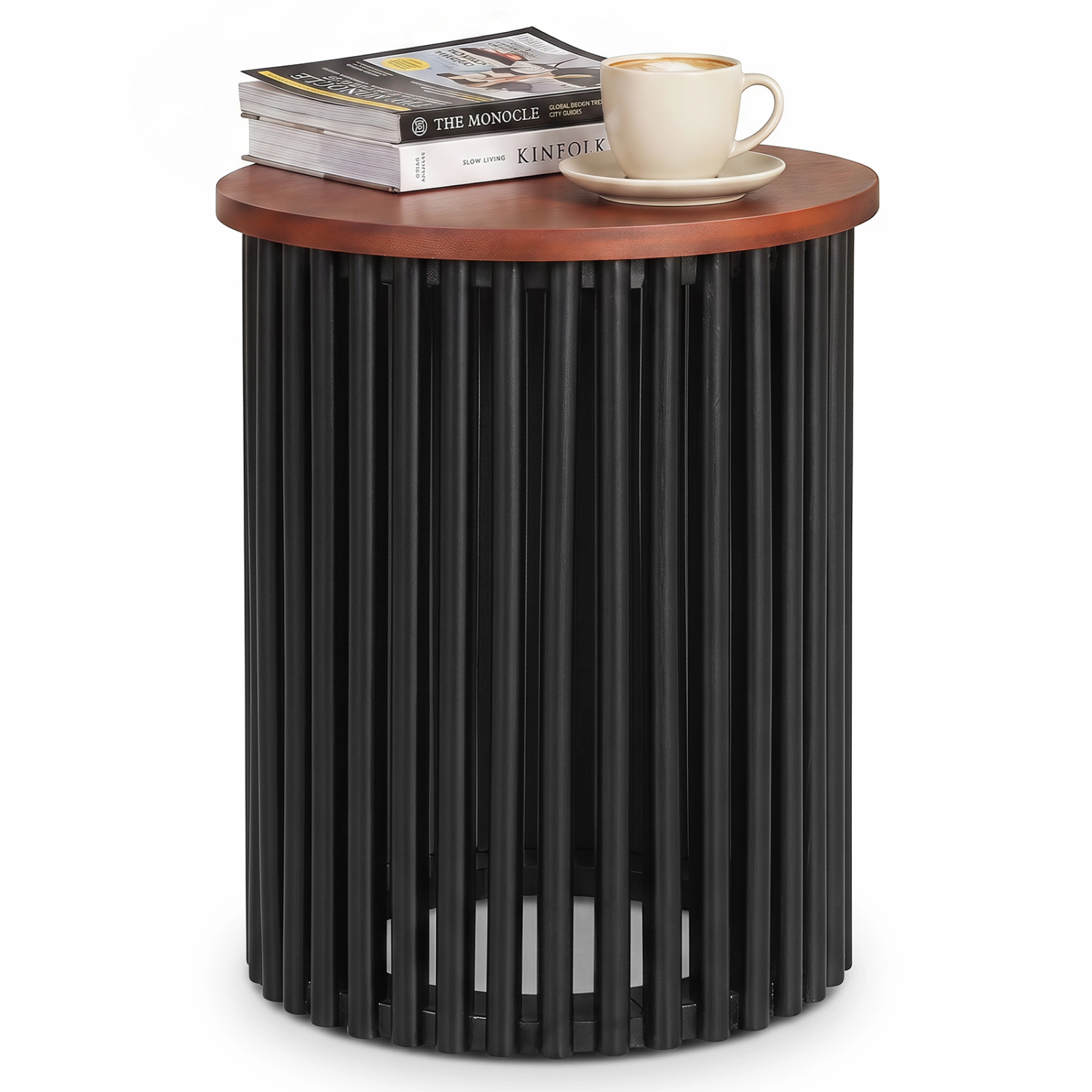LJG 1 Piece Elegant Wooden Round Coffee Table for Living Room and Home Office