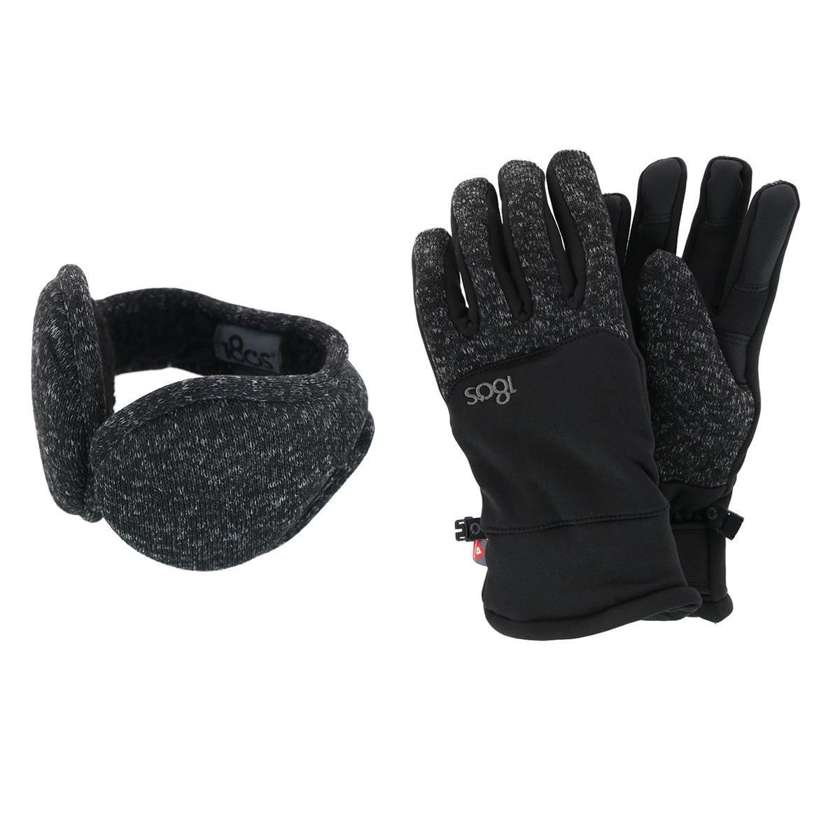 180s Men's All Finger Touchscreen Winter Gloves and Ear Warmer Set