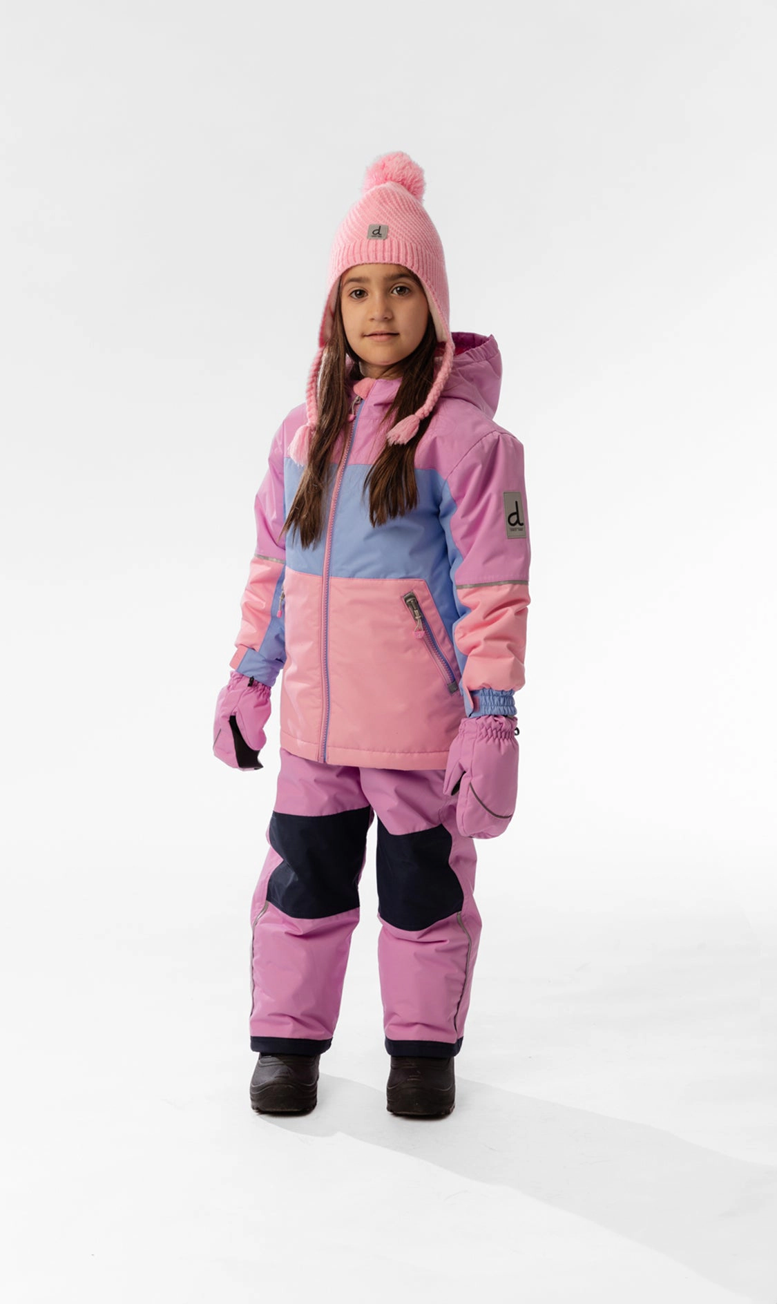 Deux par Girls Colorblock Lightweight Two Piece Snowsuit with Hooded Jacket and Snow Pants